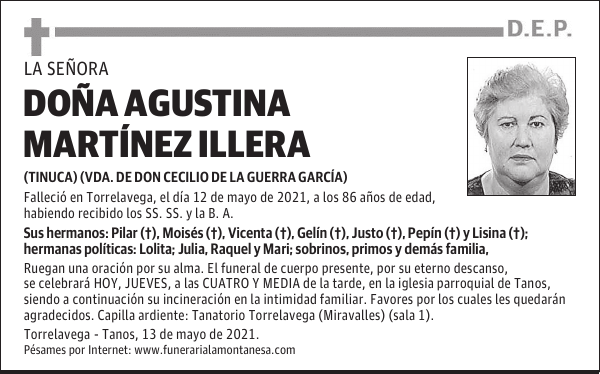 DOÑA AGUSTINA MARTÍNEZ ILLERA