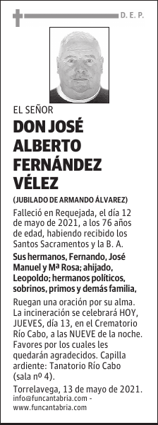 DON JOSÉ ALBERTO FERNÁNDEZ VÉLEZ