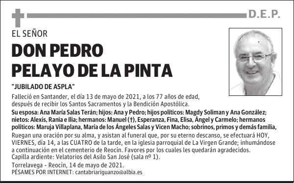 DON PEDRO PELAYO DE LA PINTA