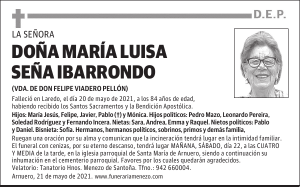 DOÑA MARÍA LUISA SEÑA IBARRONDO
