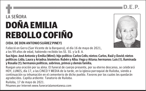 DOÑA EMILIA REBOLLO COFIÑO