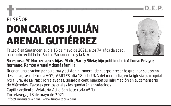 DON CARLOS JULIÁN ARENAL GUTIÉRREZ