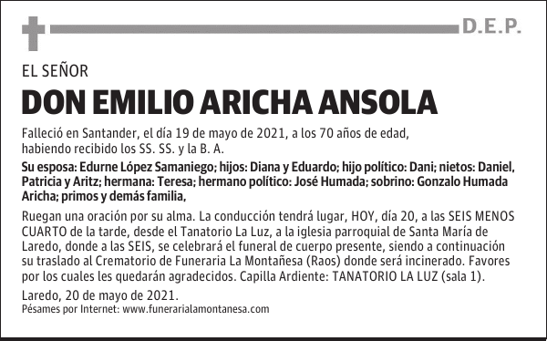 DON EMILIO ARICHA ANSOLA