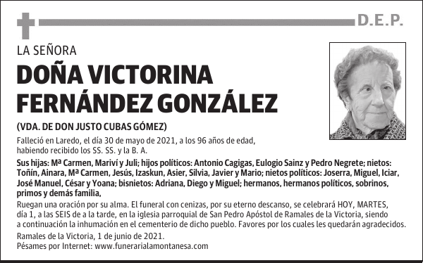 DOÑA VICTORINA FERNÁNDEZ GONZÁLEZ