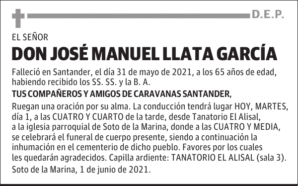 DON JOSÉ MANUEL LLATA GARCÍA