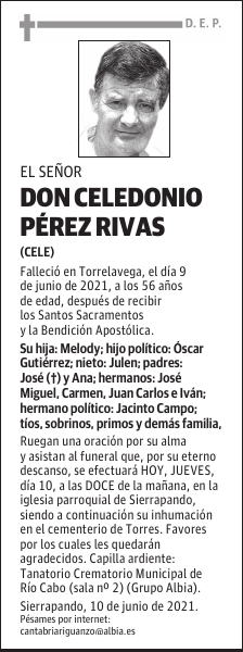 DON CELEDONIO PÉREZ RIVAS
