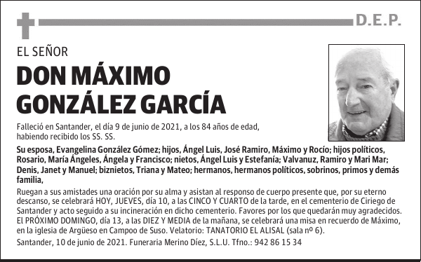 DON MÁXIMO GONZÁLEZ GARCÍA