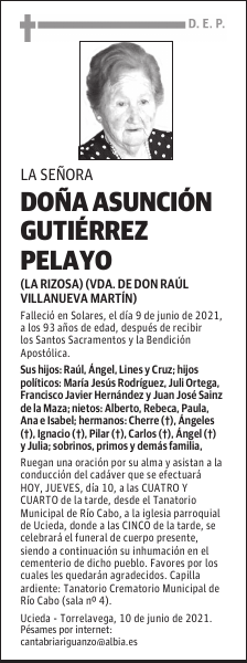 DOÑA ASUNCIÓN GUTIÉRREZ PELAYO