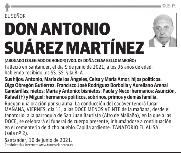 DON ANTONIO SUÁREZ MARTÍNEZ