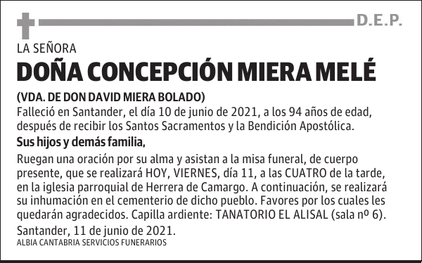 DOÑA CONCEPCIÓN MIERA MELÉ