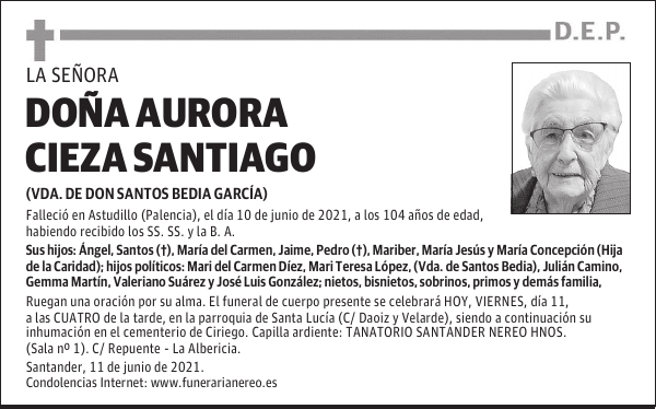 DOÑA AURORA CIEZA SANTIAGO