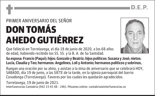 DON TOMÁS AHEDO GUTIÉRREZ