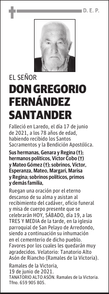 DON GREGORIO FERNÁNDEZ SANTANDER