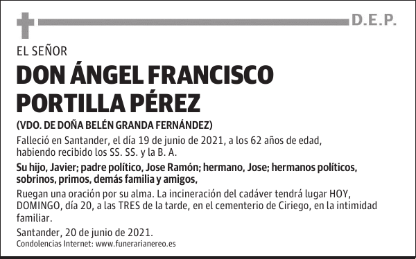DON ÁNGEL FRANCISCO PORTILLA PÉREZ