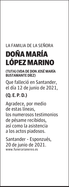 DOÑA MARÍA LÓPEZ MARINO
