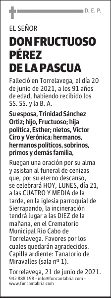 DON FRUCTUOSO PÉREZ DE LA PASCUA