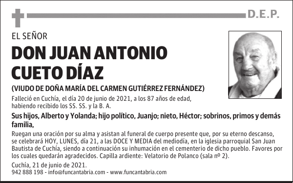 DON JUAN ANTONIO CUETO DÍAZ