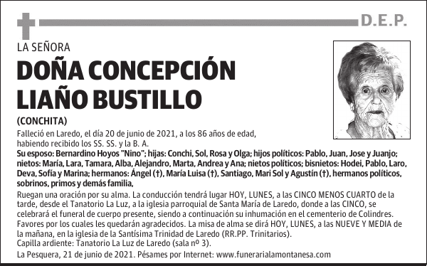 DOÑA CONCEPCIÓN LIAÑO BUSTILLO