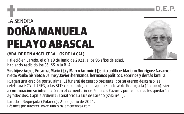 DOÑA MANUELA PELAYO ABASCAL