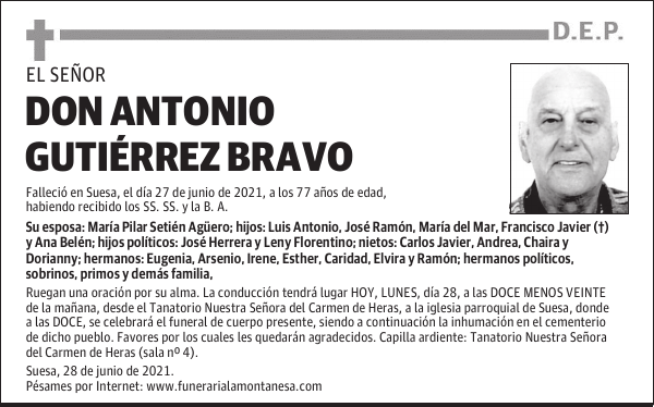 DON ANTONIO GUTIÉRREZ BRAVO