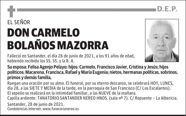 DON CARMELO BOLAÑOS MAZORRA