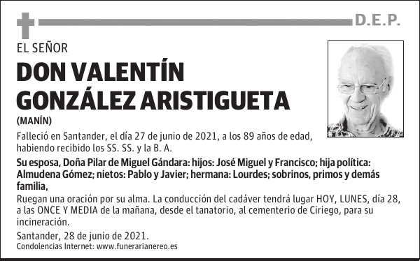 DON VALENTÍN GONZÁLEZ ARISTIGUETA