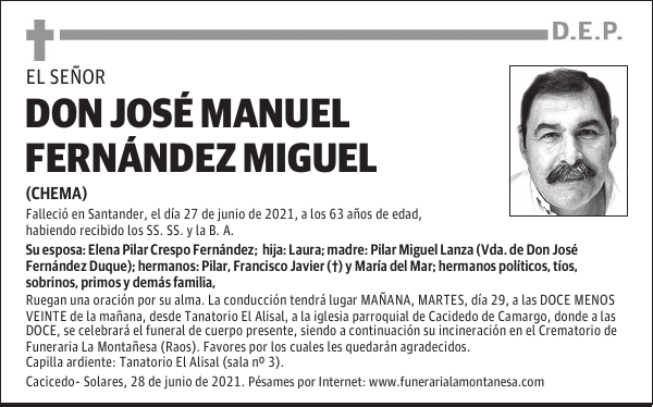 DON JOSÉ MANUEL FERNÁNDEZ MIGUEL