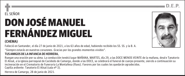 DON JOSÉ MANUEL FERNÁNDEZ MIGUEL