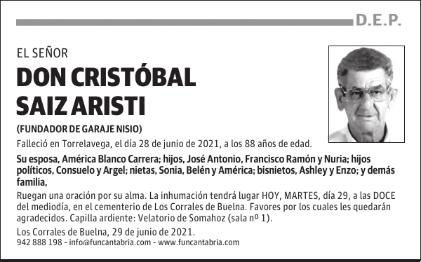 DON CRISTÓBAL SAIZ ARISTI