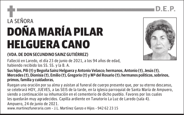 DOÑA MARÍA PILAR HELGUERA CANO
