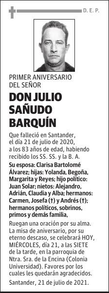 DON JULIO SAÑUDO BARQUÍN