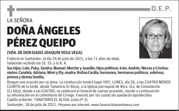DOÑA ÁNGELES PÉREZ QUEIPO
