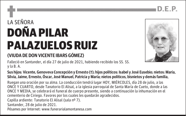 DOÑA PILAR PALAZUELOS RUIZ
