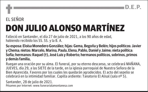 DON JULIO ALONSO MARTÍNEZ