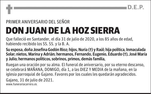 DON JUAN DE LA HOZ SIERRA