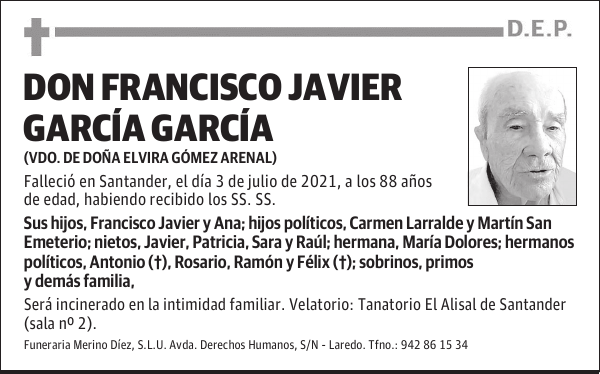 DON FRANCISCO JAVIER GARCÍA GARCÍA