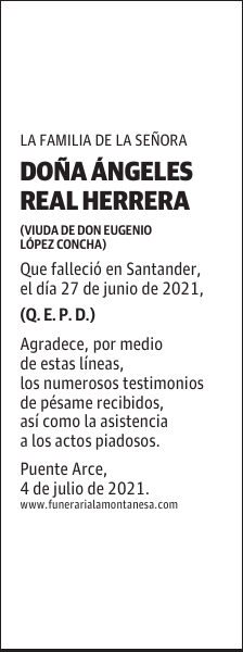 DOÑA ÁNGELES REAL HERRERA
