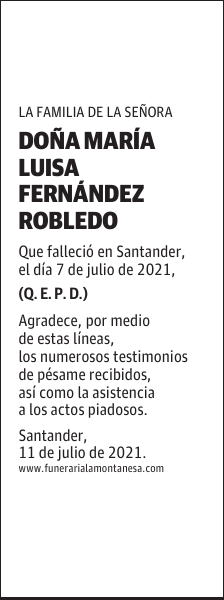 DOÑA MARÍA LUISA FERNÁNDEZ ROBLEDO