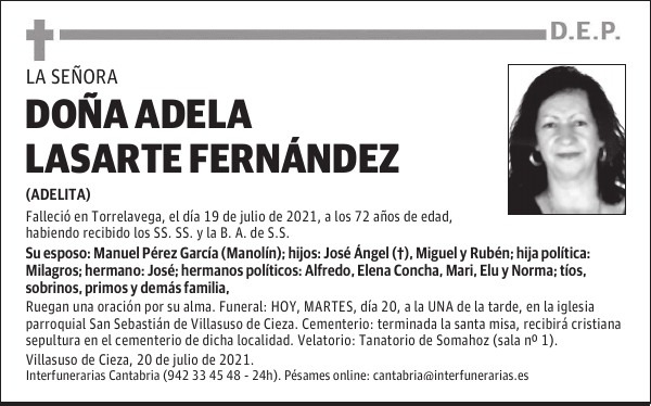 DOÑA ADELA LASARTE FERNÁNDEZ