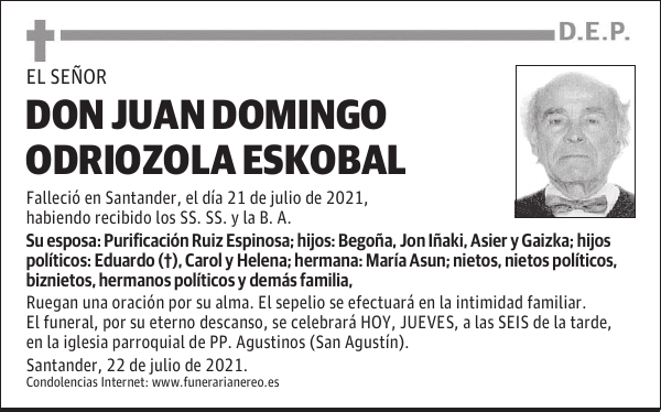 DON JUAN DOMINGO ODRIOZOLA ESKOBAL