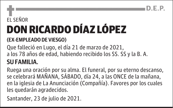 DON RICARDO DÍAZ LÓPEZ