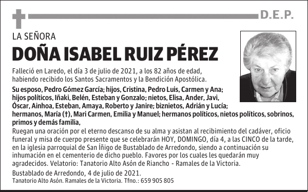 DOÑA ISABEL RUIZ PÉREZ