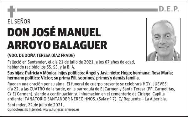 DON JOSÉ MANUEL ARROYO BALAGUER
