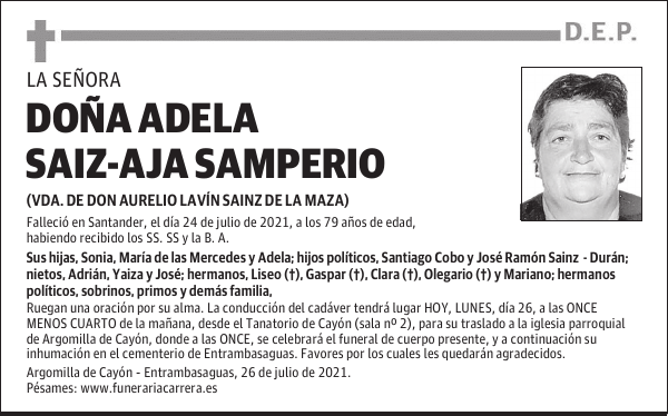 DOÑA ADELA SAIZ-AJA SAMPERIO
