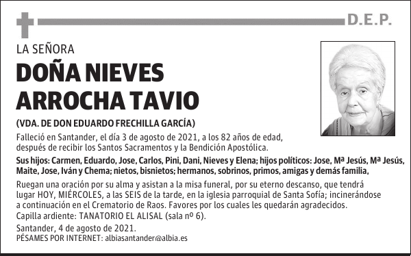 DOÑA NIEVES ARROCHA TAVIO