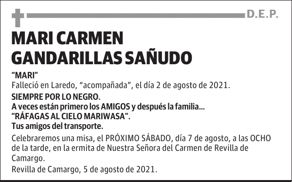 MARI CARMEN GANDARILLAS SAÑUDO