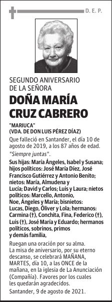DOÑA MARÍA CRUZ CABRERO