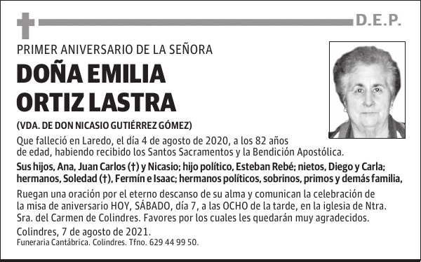 DOÑA EMILIA ORTIZ LASTRA