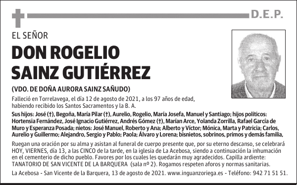 DON ROGELIO SAINZ GUTIÉRREZ