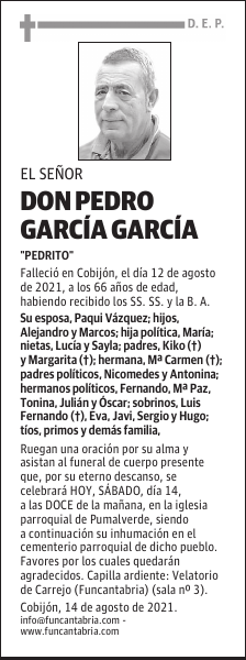 DON PEDRO GARCÍA GARCÍA